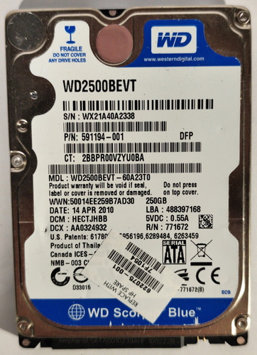 Wd2500bevt 250gb sata - wd2500bevt,