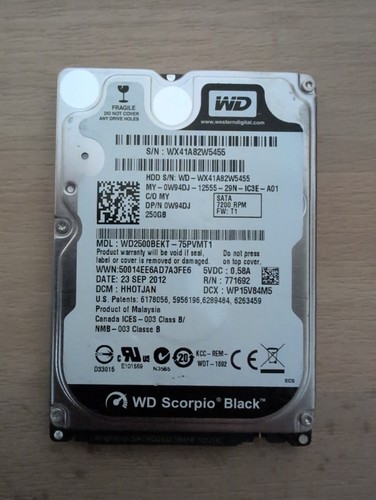 Scorpio black 250gb - wd,