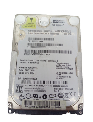 250 ide 5 wd2500bevs - gb, 2,5